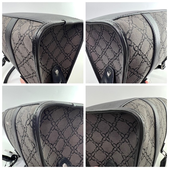 NEW Nine West Briar Satchel Purse Black Logo - Picture 10 of 12